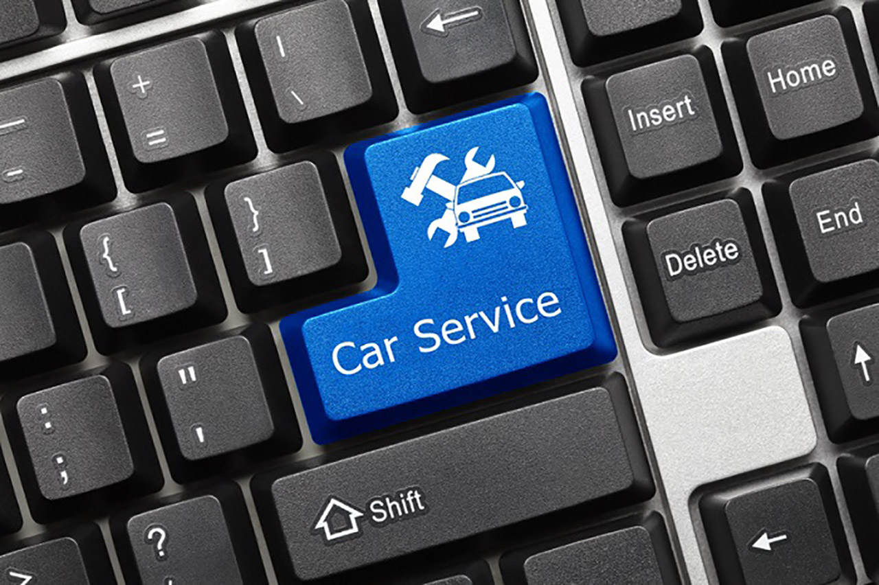 Computer Keyboard with "Car Service" Button